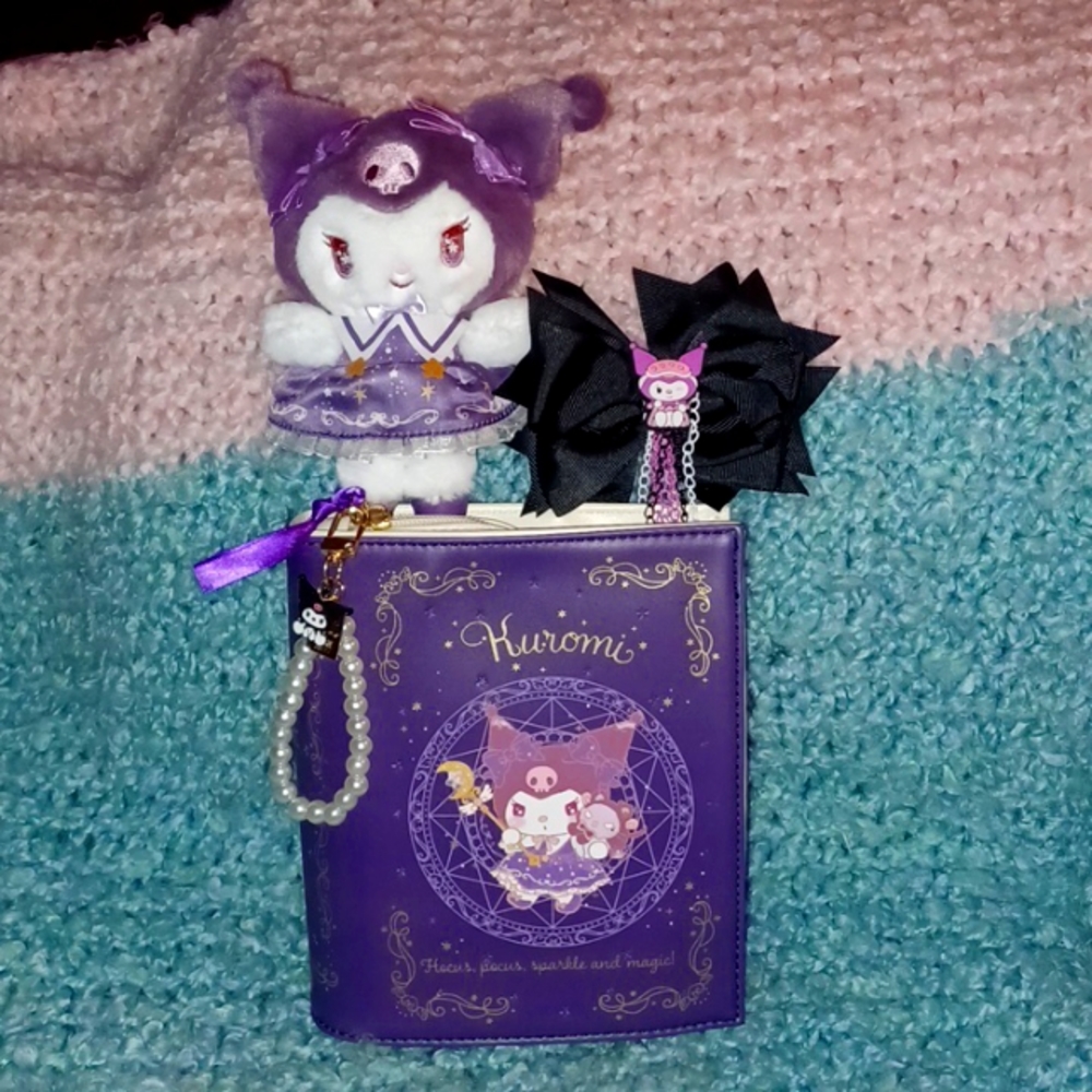 Kuromi Purse, Kuromi Plush and Hair Bow